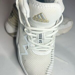 Adidas D.O.N Gold-Accented White Sneakers